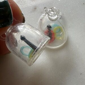RARE Clear Capsule Hong Kong Cracker Jack ring toss game set of 2 game Charms
